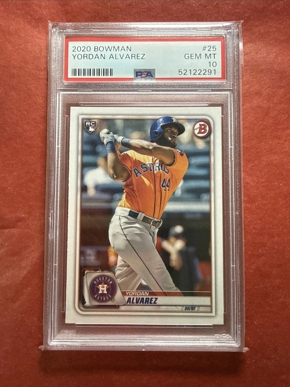 MLB Astros Yordan Alvarez Rookie Card 2020 Bowman #25 RC PSA 10